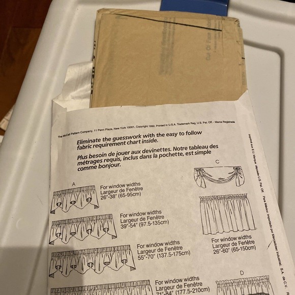 UNCUT - McCall's Pattern #5741 ~ Home Decor Valances Toppers Curtains. Free Ship - Picture 5 of 5